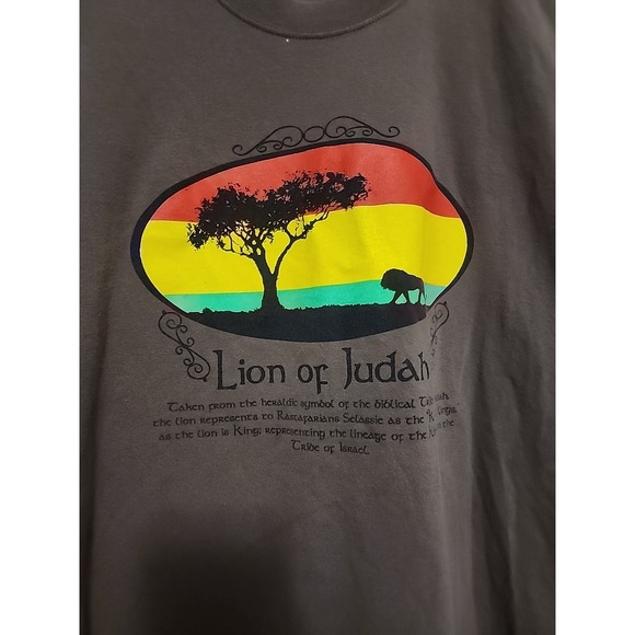 Vintage Rastafari T-Shirt Lion Of Judah Reggae Culture Men's XL XXL ? Distressed - Picture 2 of 8
